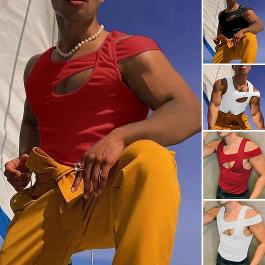 Herren Sportliches Ärmeloses Tanktop mit kreativem Design R&B