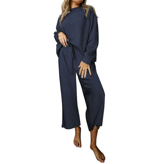 Damen Lässiges Sweater-Set mit weitem Schnitt und praktischen Bindegürteln R&B