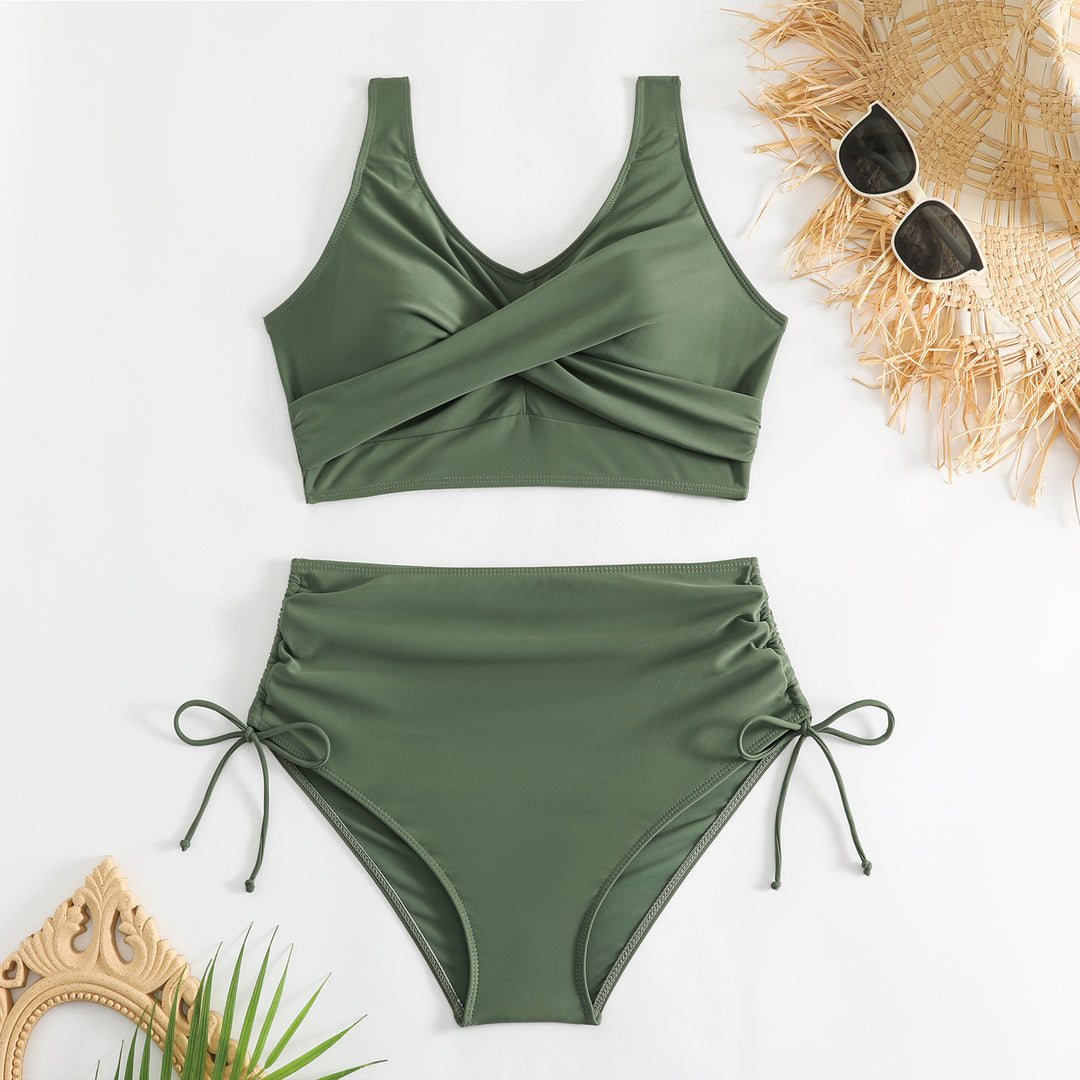Damen Hochtailliertes Bikini-Set mit verstellbaren Trägern R&B