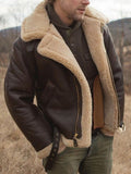 Herren Lammfelljacke mit Taschen und robustem Material R&B