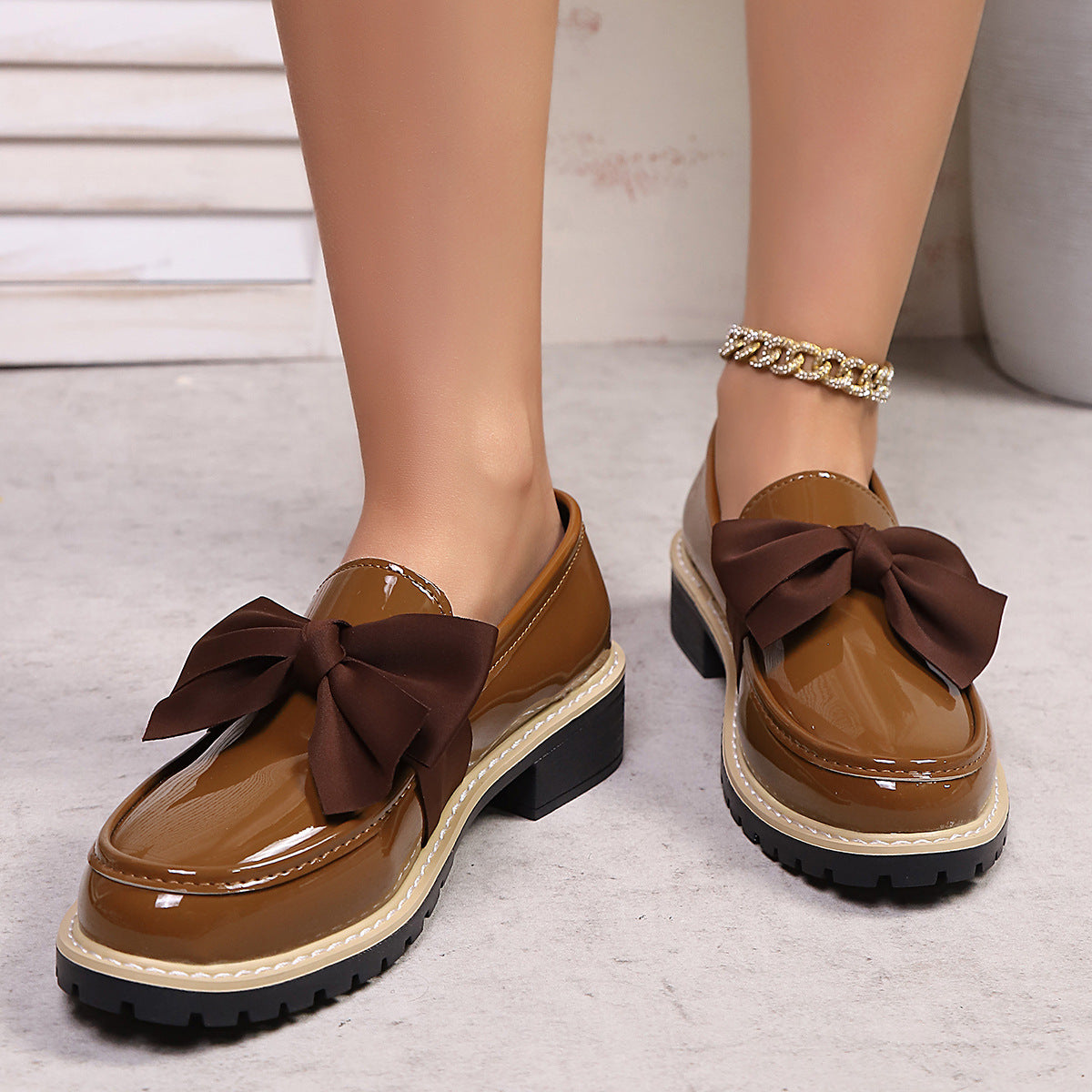 Damen Ballerina-Schuhe mit dekorativen Schleifen und rutschfester Sohle R&B