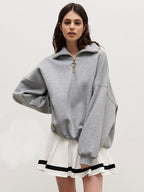 Damen Oversized Sweatshirt mit Stehkragen