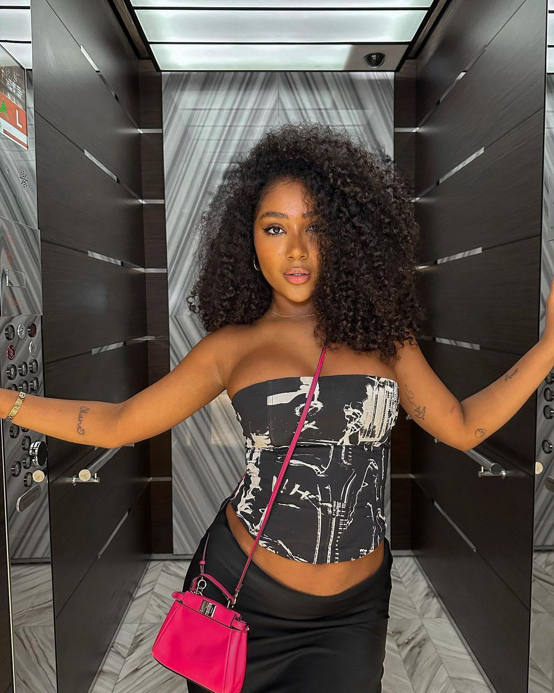 Damen Bustier-Top mit floralem Design und figurbetontem Schnitt R&B