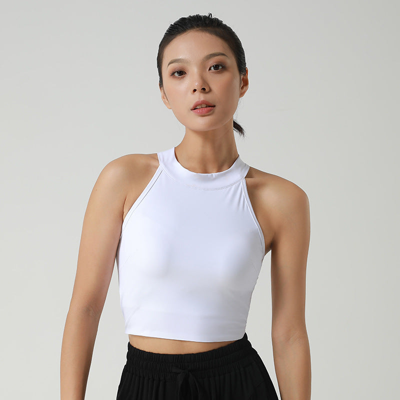 Damen Sportliches Crop-Top mit hohem Kragen und atmungsaktiven Eigenschaften R&B