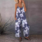 Damen Jumpsuit mit weitem Bein und modischem Muster R&B