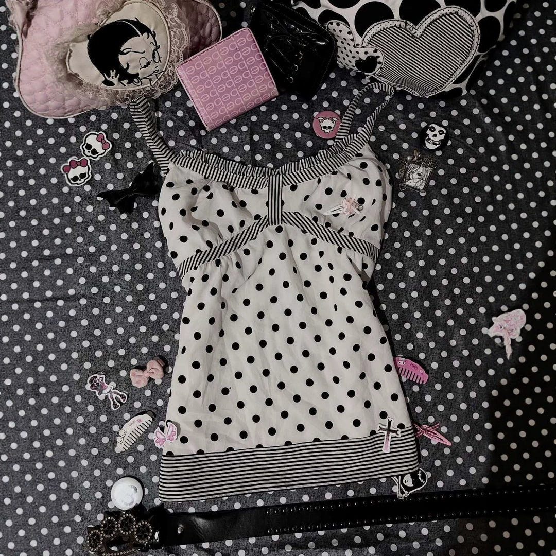 Damen Charmantes Polka-Dots Top R&B