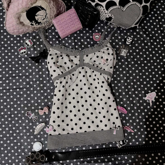 Damen Charmantes Polka-Dots Top R&B