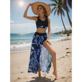 Damen Strandkleid mit modischem Hochschnitt und funktionalem Wickel-Design R&B