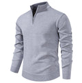 Herren feiner Strickpullover mit kurzem Reißverschluss und hohem Kragen R&B