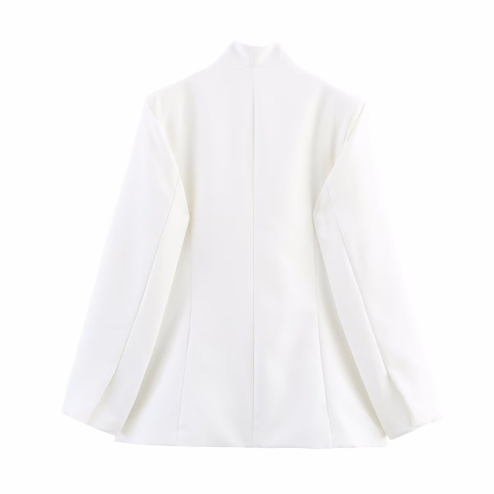 Damen elegante Blazerjacke mit asymmetrischem Schnitt R&B