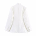 Damen elegante Blazerjacke mit asymmetrischem Schnitt R&B