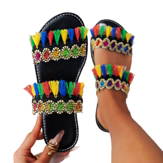 Damen Bunte Embellished Sandalen R&B