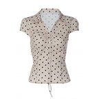 Damen Polka-Dot Bluse mit taillierter Passform und Rüschendetail R&B