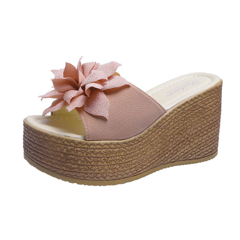 Damen Plateausandalen mit floralem Dekor und rutschfester Sohle R&B