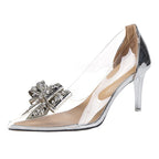 Damen Slingback-Pumps mit transparentem Design und eleganter Schleifenverzierung R&B