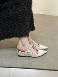 Damen elegante Slingback-Ballerinas mit dekorativen Nieten und komfortablem Fußbett R&B