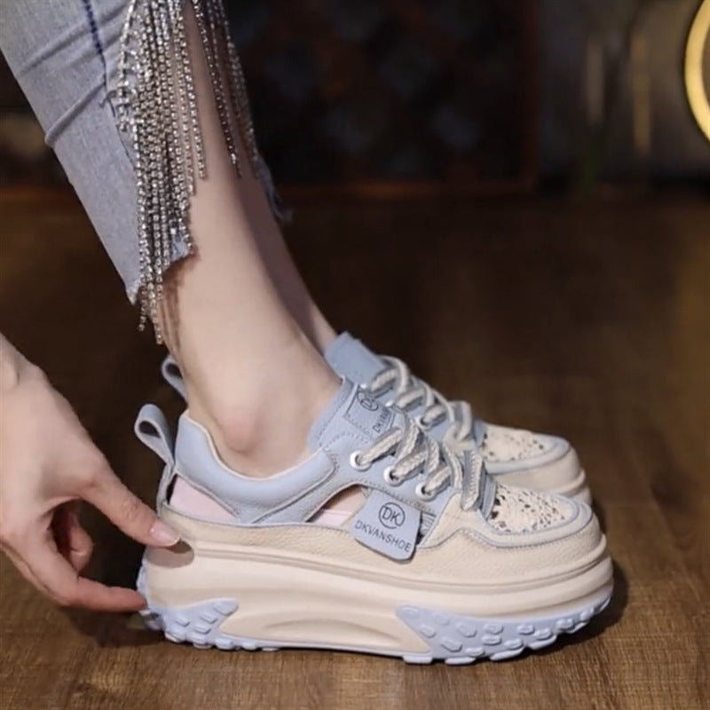 Damen Chunky Sneakers mit luftiger Mesh-Oberfläche und strapazierfähiger Sohle R&B
