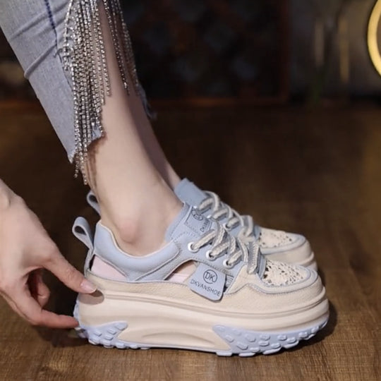 Damen Chunky Sneakers mit luftiger Mesh-Oberfläche und strapazierfähiger Sohle R&B