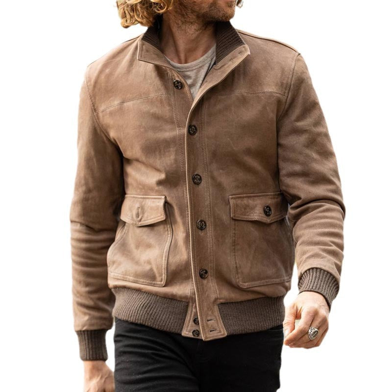 Herren elegante Wildlederjacke mit modernen Details
