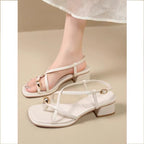 Damen elegante Sling-Sandalen mit modischem Riemchendesign und bequemen Blockabsatz R&B