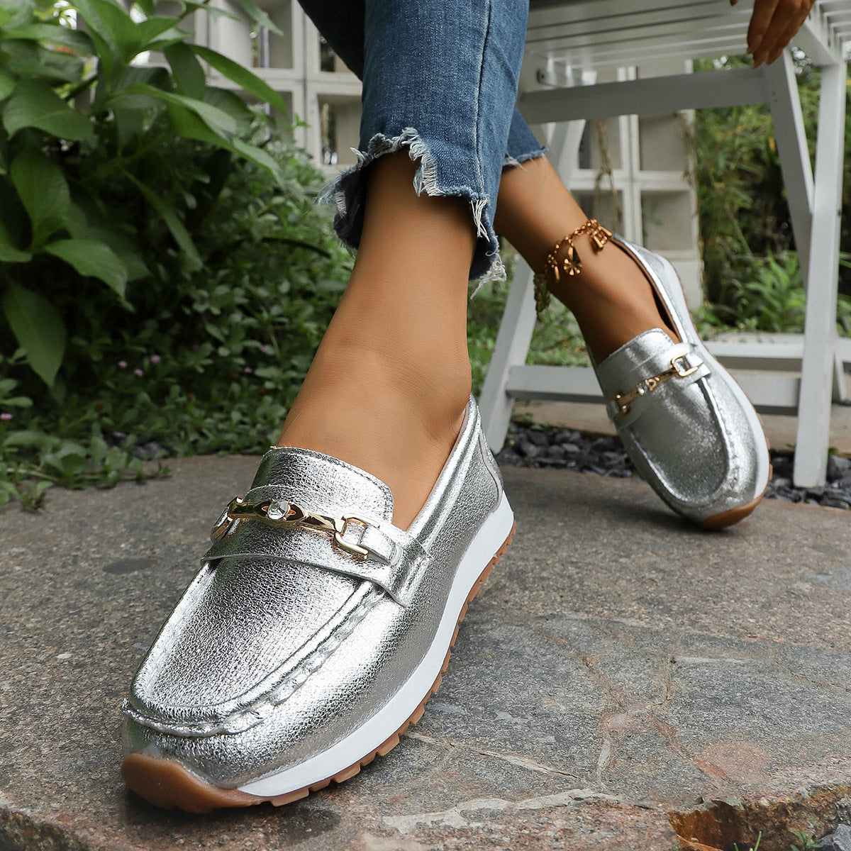 Damen Modische Slip-On Loafer