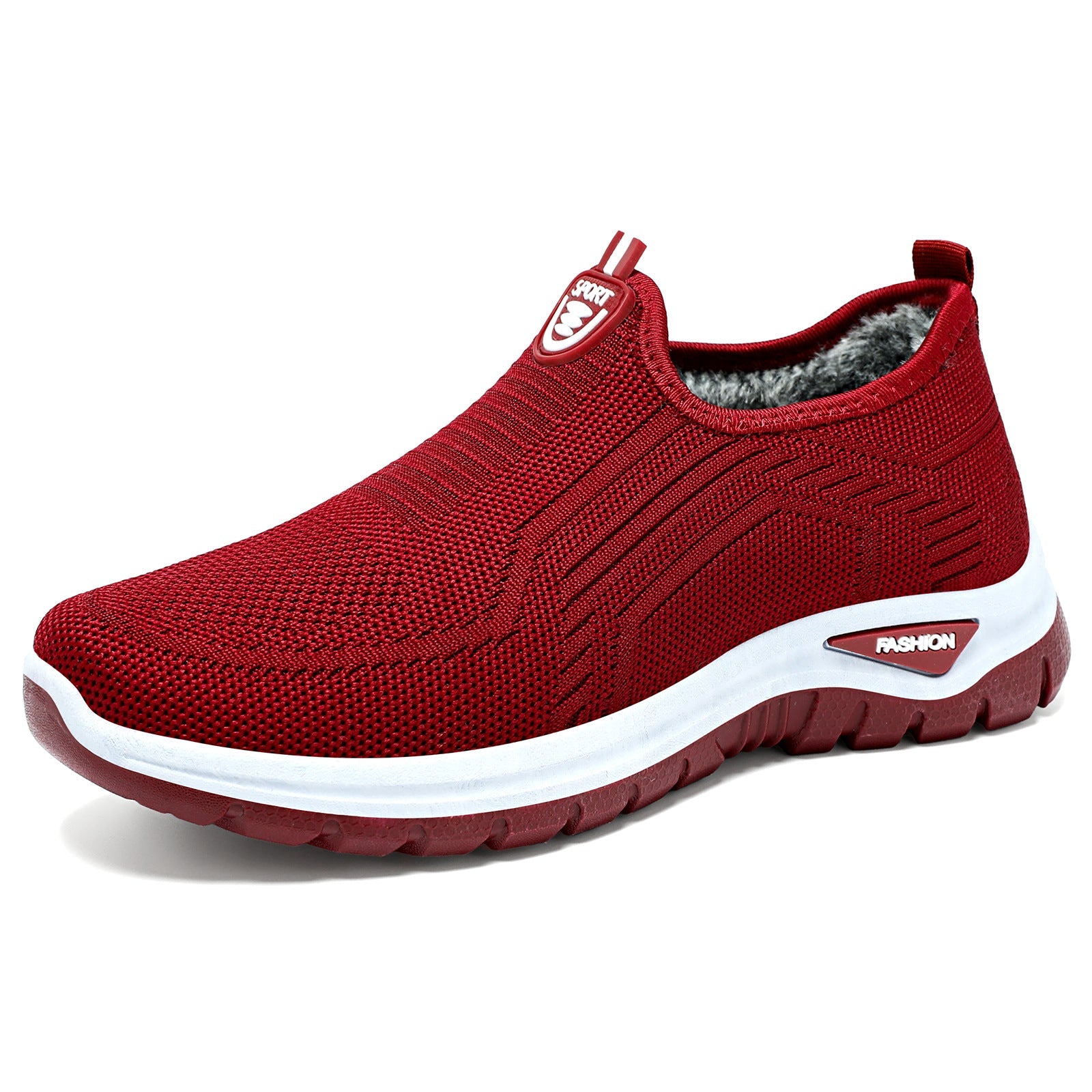 Damen Bequeme Slip-On Freizeitschuhe mit atmungsaktivem Strickdesign R&B