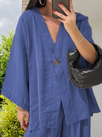 Damen Elegante Kimono-Jacke mit weiten Ärmeln und lockerer Passform R&B