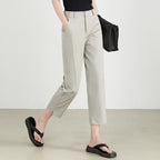 Damen elegante Stoffhose mit elastischem Bund