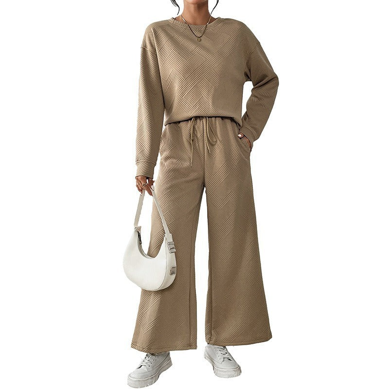 Damen Lässiges Sweater-Set mit weitem Schnitt und praktischen Bindegürteln R&B