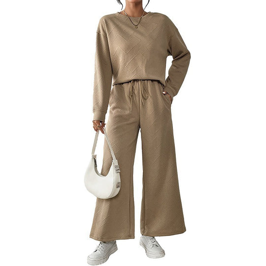 Damen Lässiges Sweater-Set mit weitem Schnitt und praktischen Bindegürteln R&B