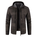 Herren Strickjacke mit Kapuze und modernen Strukturelementen R&B