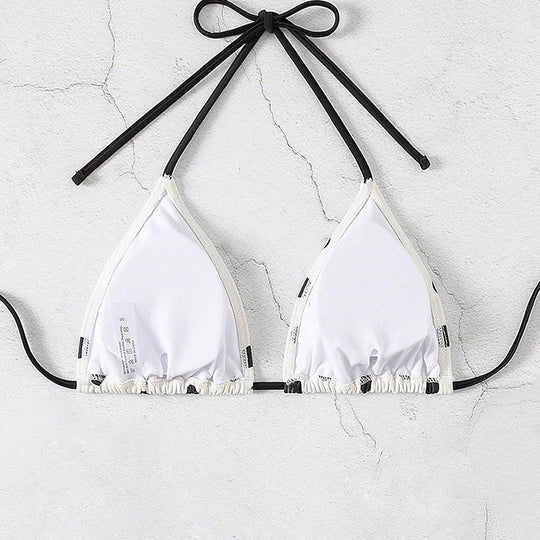Damen Triangel-Bikinioberteil mit verspieltem Punktmuster R&B