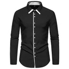 Herren elegantes Slim-Fit Hemd mit kontrastierendem Kragen und hochwertigen Stoffdetails