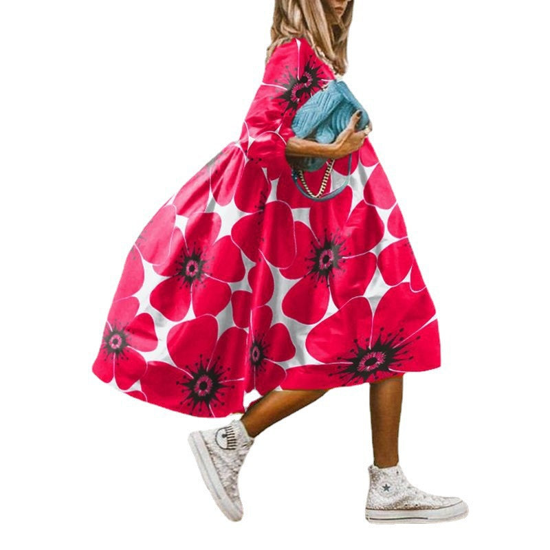 Damen Freizeitkleid mit farbenfrohem Blumendesign R&B