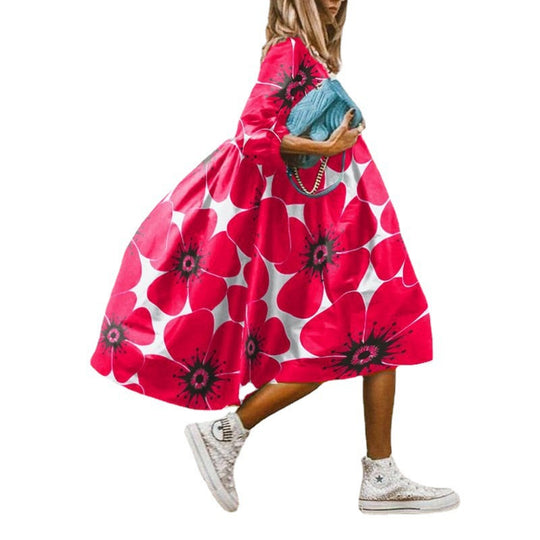 Damen Freizeitkleid mit farbenfrohem Blumendesign R&B