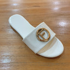 Damen Glamouröse Slide-Sandalen mit stylischem Logo-Akzent R&B