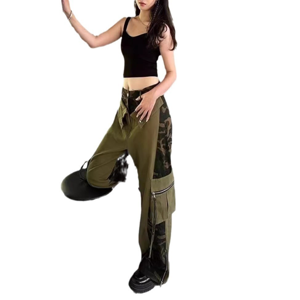 Herren Cargohose mit seitlichen Reißverschlüssen und modischem Camouflage-Design R&B