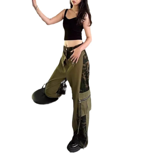Herren Cargohose mit seitlichen Reißverschlüssen und modischem Camouflage-Design R&B