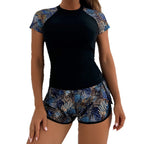 Damen Sportliches Badeoberteil mit kombinierter Shorts R&B