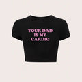 Damen Crop-Top mit witzigem Spruch und modernem Schnitt R&B