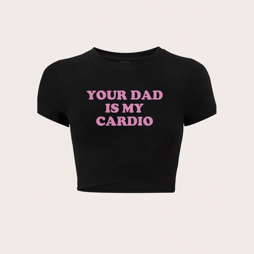 Damen Crop-Top mit witzigem Spruch und modernem Schnitt R&B