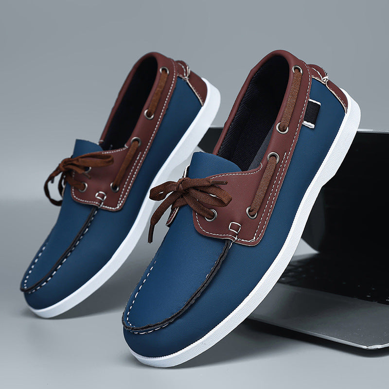 Herren maritim inspirierte Lederslipper mit sportlichem Design R&B