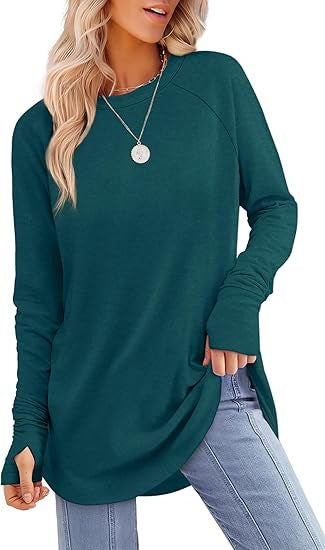 Damen lässiger Langarmshirt mit modernem Schnitt R&B