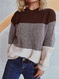 Damen gemütlicher Pullover mit trendy Streifenmuster R&B