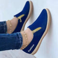 Damen Elegante Slip-On Schuhe mit Glitzer-Reißverschluss