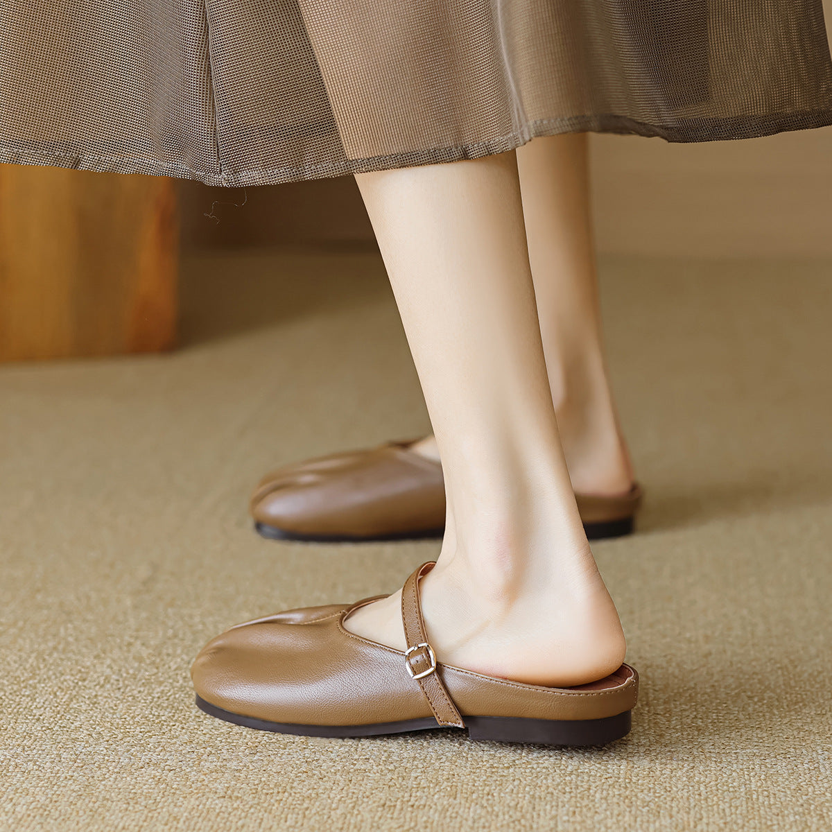 Damen elegante Clogs mit komfortabler Schnallenverstellung