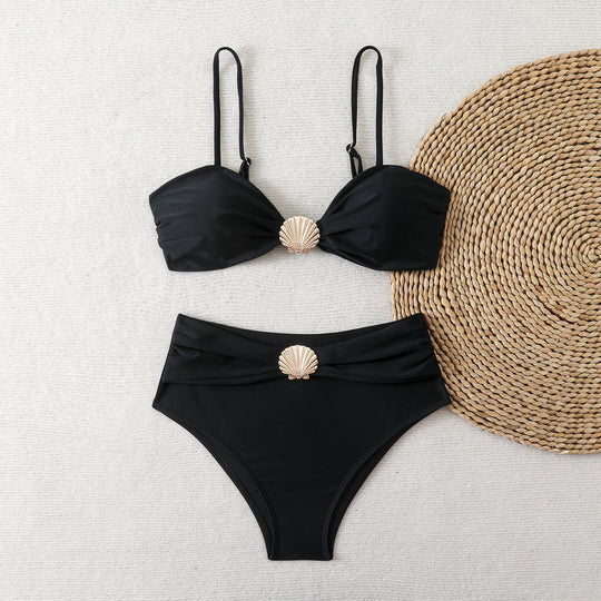 Damen Bandeau-Bikini mit eleganten Muschel-Details R&B