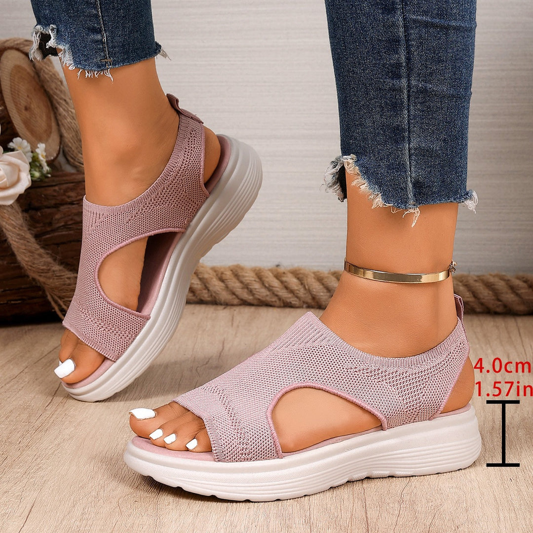 Damen Komfortable Keilsandalen mit atmungsaktiver Obermaterialstruktur und flexiblem Fußbett R&B