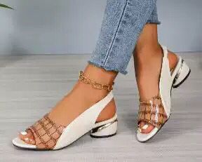 Damen Slingback-Sandalen mit elegantem Netzdesign und verstellbarem Riemen R&B