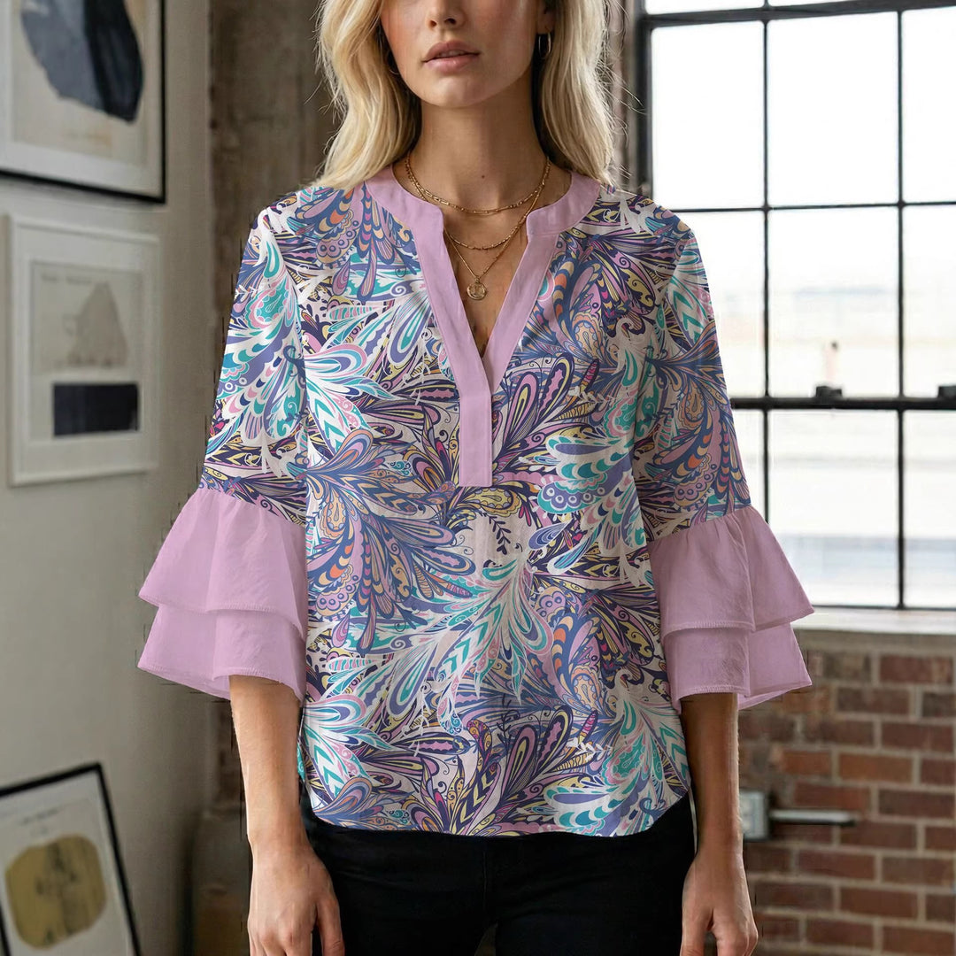 Damen Bluse mit wunderschönen floralem Design R&B
